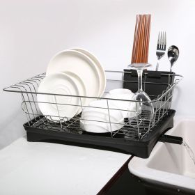 Counter Drainer Sink Stainless Steel (Color: black)