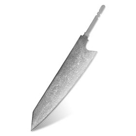 Chef Knife Blank Household Kitchen Knife Embryo Damascus Steel Knife Embryo Semi-finished Products (Color: black)